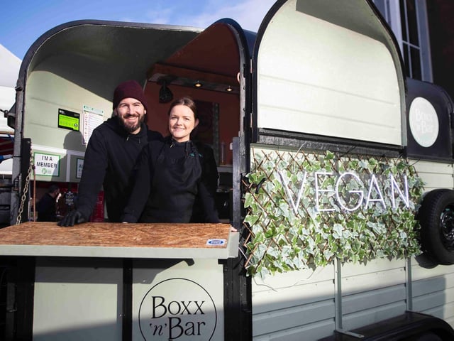 Vegan Market Co in Market Square, Northampton town centre on Sunday, January 9, 2022. Photo by Kirsty Edmonds.