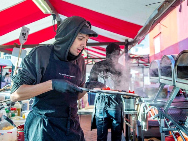 Vegan Market Co in Market Square, Northampton town centre on Sunday, January 9, 2022. Photo by Kirsty Edmonds.