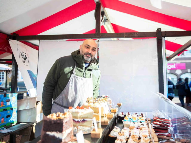 Vegan Market Co in Market Square, Northampton town centre on Sunday, January 9, 2022. Photo by Kirsty Edmonds.