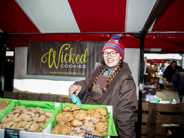 Vegan Market Co in Market Square, Northampton town centre on Sunday, January 9, 2022. Photo by Kirsty Edmonds.
