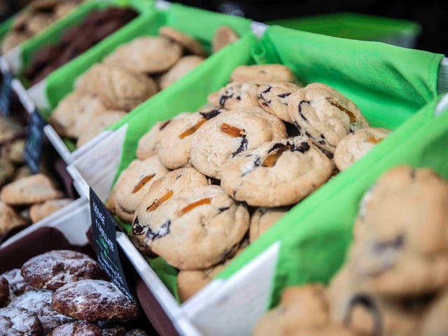 Vegan Market Co in Market Square, Northampton town centre on Sunday, January 9, 2022. Photo by Kirsty Edmonds.