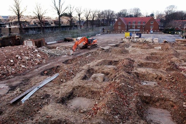 The former Eastgate swimming pool and car park sites during the 2008 demolition.