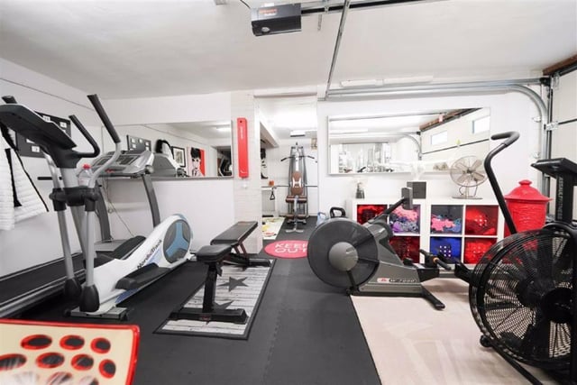 One of the rooms being used as a gym