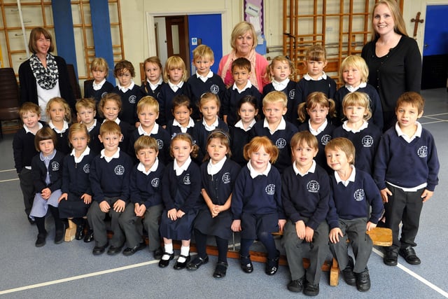 Reception class at St  Nicolas and St Marys C of E Primary School, Shoreham, in autumn 2014