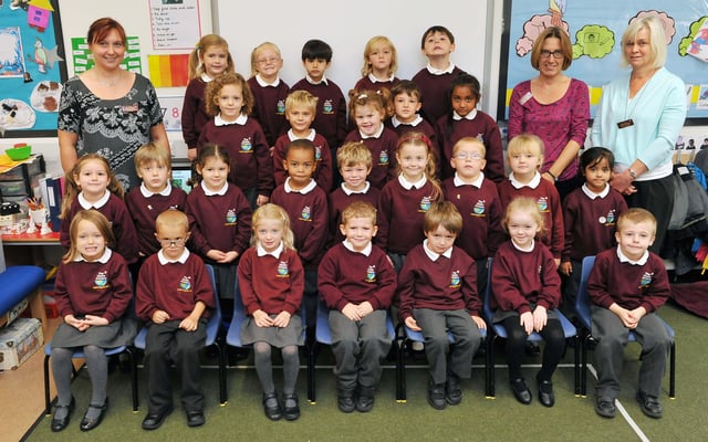 Reception class at The Globe Primary School, Lancing, in autumn 2014
