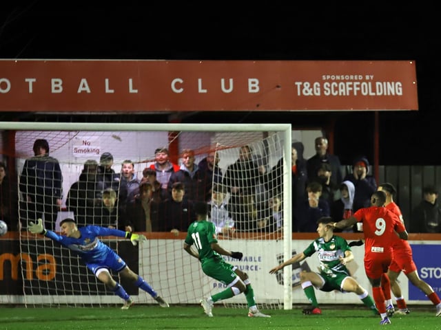 The key moment in the game came when Lee Ndlovu fired home what proved to be the winner for Brackley