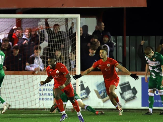 Lee Ndlovu heads off to celebrate his goal