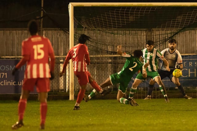 Action from Chichester City's 5-2 RUR Cup win over Steyning Town at Oaklands Park / Pictures: Chris Hatton