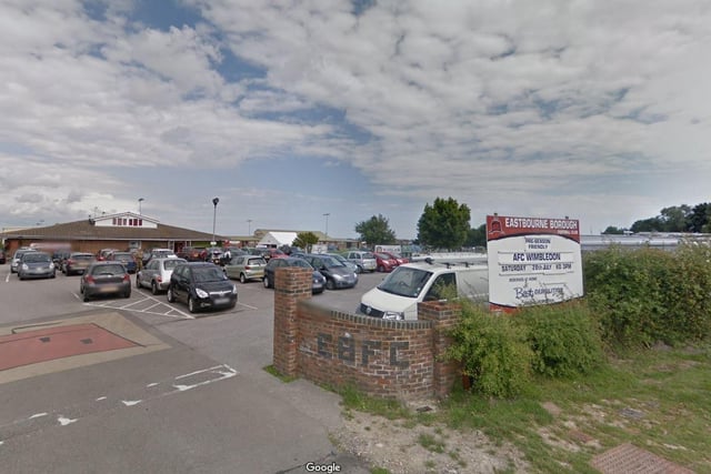 Eastbourne Borough Football Club Kitchen in Priory Lane currently has a food hygiene rating of one. Its last inspection was on April 17, 2019. Picture from Google Street Maps