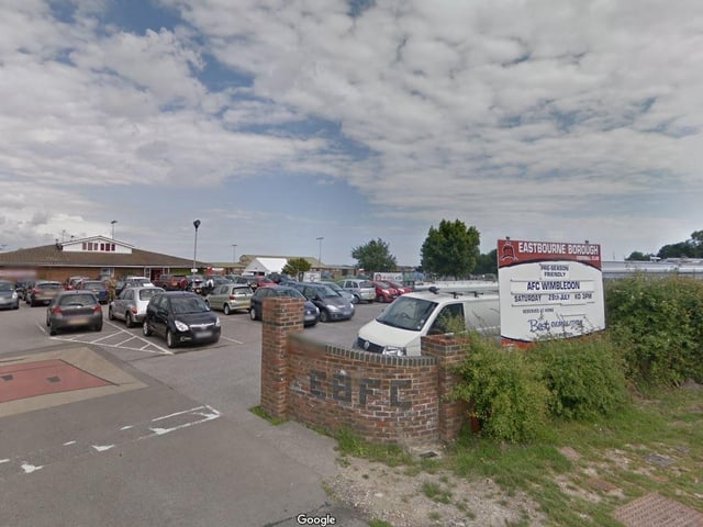 Eastbourne Borough Football Club Kitchen in Priory Lane currently has a food hygiene rating of one. Its last inspection was on April 17, 2019. Picture from Google Street Maps