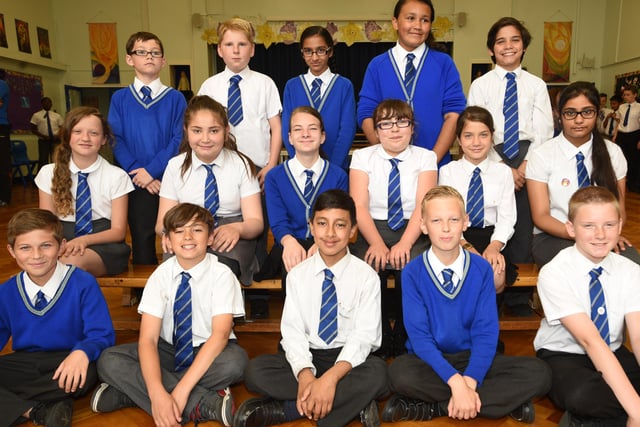 Y615 Year 6 leavers at  St Thomas More catholic primary school Miss Cooper's class EMN-150907-231618009