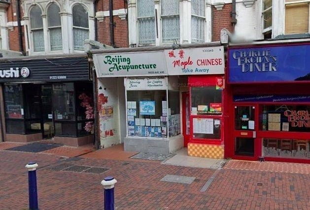 Maple Chinese Hot Food Takeaway in Seaside Road currently has a food hygiene rating of two. Its last inspection was on November 2, 2021. Picture from Google Street Maps SUS-220113-131754001
