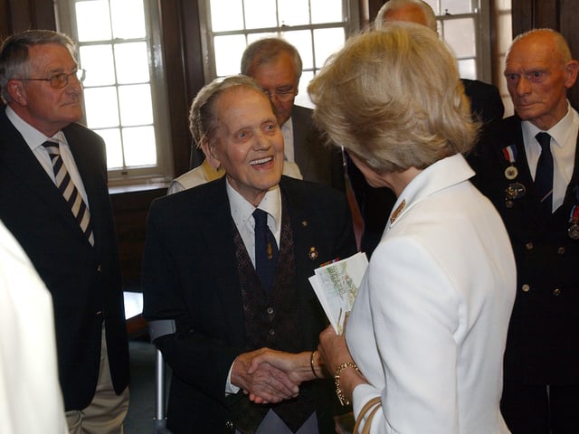 The Duchess meeting the war veterans. Picture: Stephen Goodger W35395h6