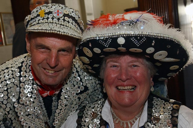 Brian and Margaret Hemsley , the Pearly King and Queen of Harrow. Picture: Stephen Goodger W25396h6
