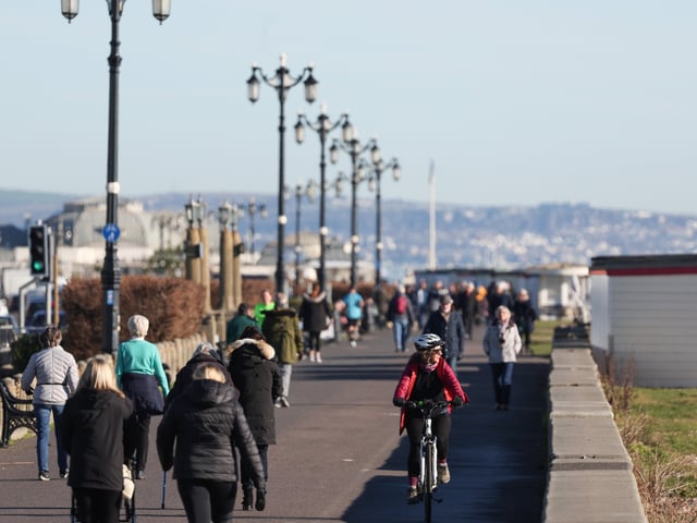 People have been out and about enjoying the glorious winter sunshine on Worthing seafront