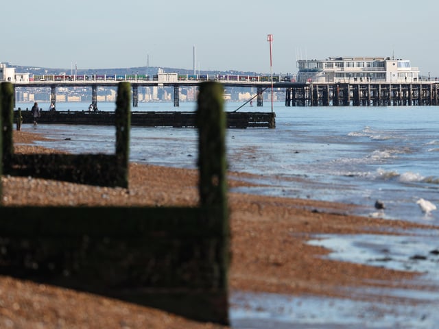 People have been out and about enjoying the glorious winter sunshine on Worthing seafront