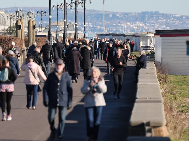 People have been out and about enjoying the glorious winter sunshine on Worthing seafront