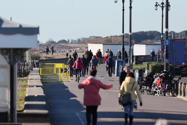People have been out and about enjoying the glorious winter sunshine on Worthing seafront