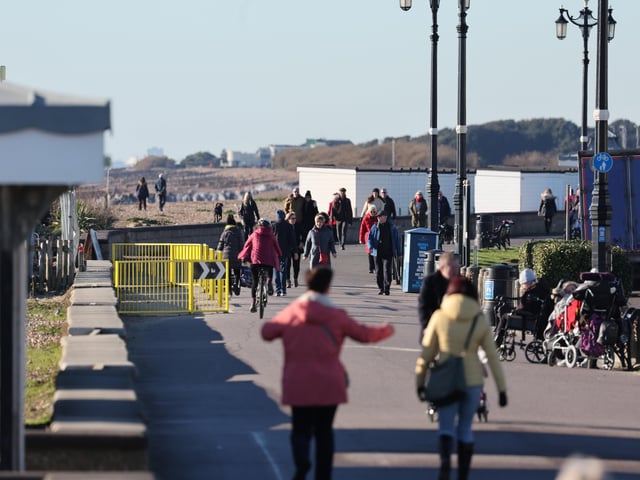 People have been out and about enjoying the glorious winter sunshine on Worthing seafront