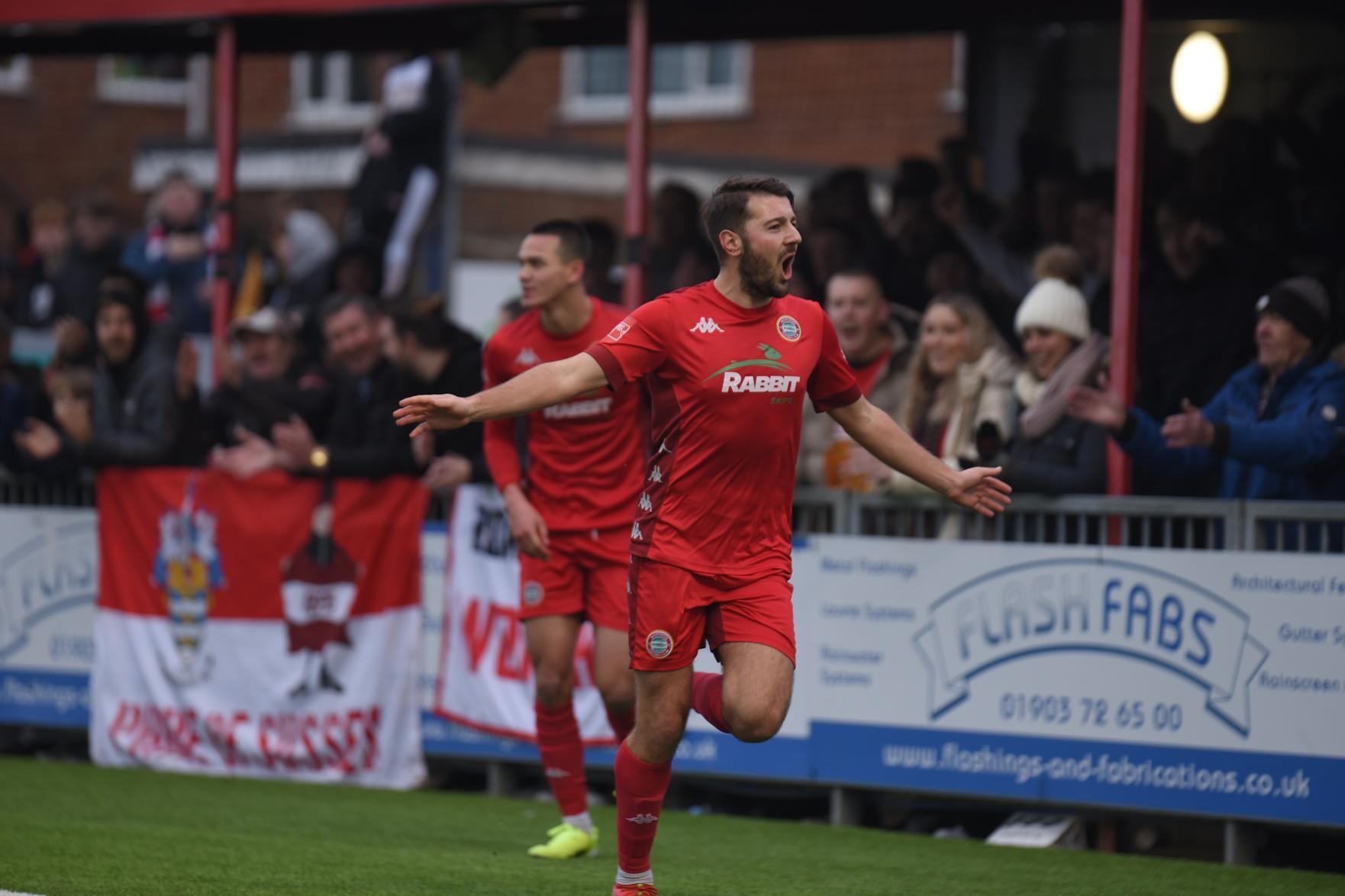 Action and goal celebrations from Worthing's 4-0 Isthmian premier win at home to Leatherhead / Pictures: Marcus Hoare