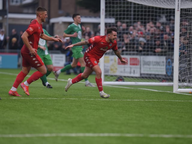 Action and goal celebrations from Worthing's 4-0 Isthmian premier win at home to Leatherhead / Pictures: Marcus Hoare