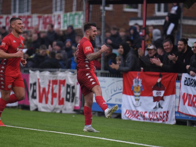 Action and goal celebrations from Worthing's 4-0 Isthmian premier win at home to Leatherhead / Pictures: Marcus Hoare