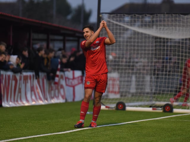 Action and goal celebrations from Worthing's 4-0 Isthmian premier win at home to Leatherhead / Pictures: Marcus Hoare