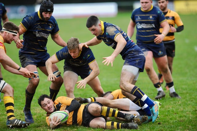 Action from Worthing Raiders' 33-19 win at home to Canterbury in rugby's National two south / Pictures: Stephen Goodger