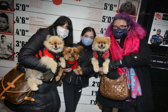 Dress Up Your Dog Day at the True Crime Museum in Hastings.

Gunel Manning with Herbie, Lilah Manning with Daisy and Sally Evans with Honey. SUS-220116-154138001
