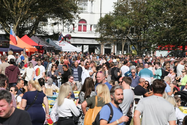 The festival, held in Steyne Gardens, attracts thousands of people to the town