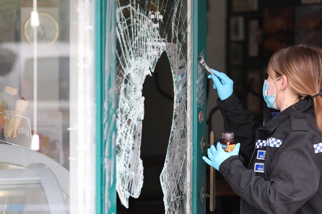 Forensics have been seen at Bee Sweet Ice Cream Parlour, in South Farm Road, Worthing. Photo: Eddie Mitchell