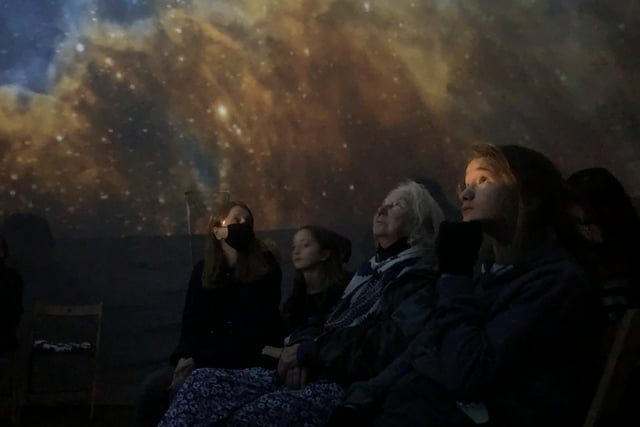 Beachy Head Afterlight Festival on October 29. People enjoy the inflatable planetarium session. SUS-220118-084002001