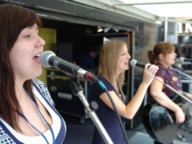 Big Skills fair at Bridge Street. PRC music students performing  including Emma Small [left].