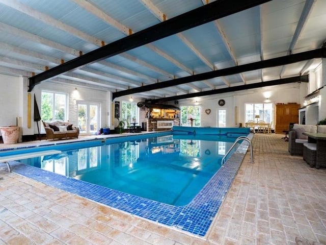 The indoor swimming pool complex.