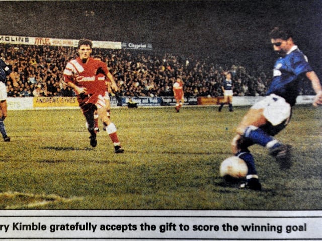 Kimble was a pretty ordinary left-winger, but his goal against Liverpool in a 1991 Rumbelows Cup tie at London Road means he will never be forgotten at Posh. Kimble pounced after erratic Reds goalkeeper Bruce Grobbelaar dropped a routine cross and it proved to be the only goal of the game. Kimble was effectively replaced by Bobby Barnes in the second half of that season and manager Chris Turner released him at the end of the season to prompt a memorable 'Kop Killer Goes Free' headline in the ET.