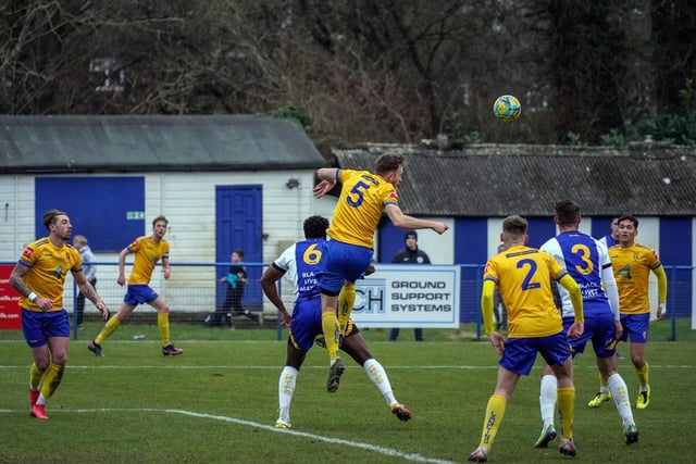 Action from Lancing's goalless draw at Haywards Heath Town / Pictures: Ray Turner