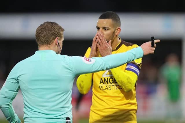 Craig Eastmond was shocked after being sent off on Saturday. Pictures: Pete Norton.