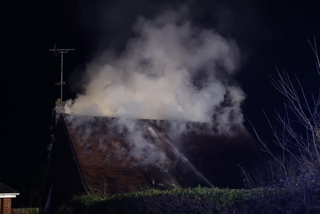 The scene of the fire at Bramber, Steyning. Picture by Eddie Mitchell SUS-220123-084124001