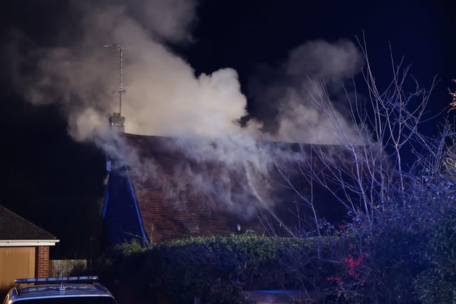 The scene of the fire at Bramber, Steyning. Picture by Eddie Mitchell SUS-220123-084029001