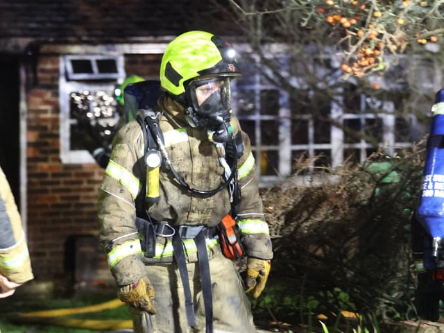 The scene of the fire at Bramber, Steyning. Picture by Eddie Mitchell SUS-220123-083839001
