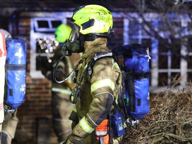 The scene of the fire at Bramber, Steyning. Picture by Eddie Mitchell SUS-220123-083850001