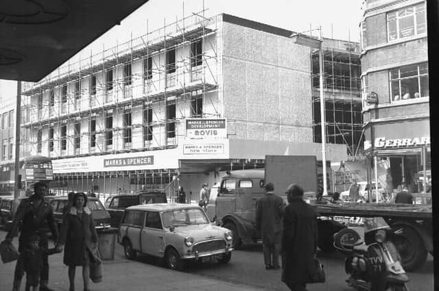 Marks and Spencer being built in Abington Street, Northampton, 1968 or 69. The store opened in 1969.