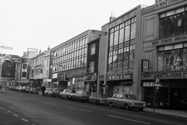 December 1969...Abington Street, Northampton with Watts and Finefare supermarket