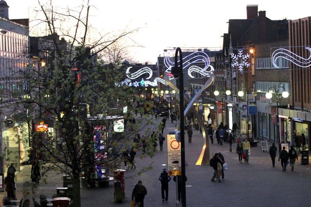 The Christmas lights in Abington Street in 2010