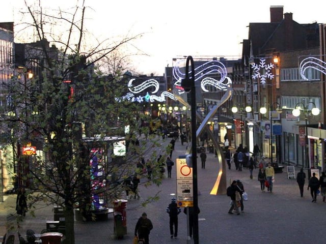 The Christmas lights in Abington Street in 2010
