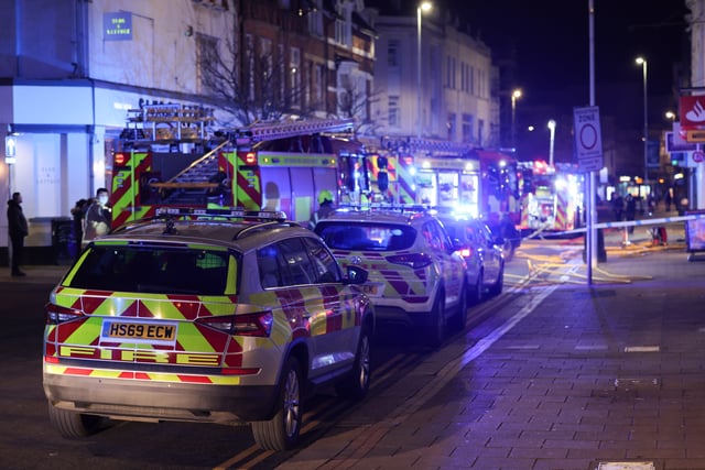 Emergency services at the scene of the fire in Worthing. Picture by Eddie Mitchell SUS-220102-072622001