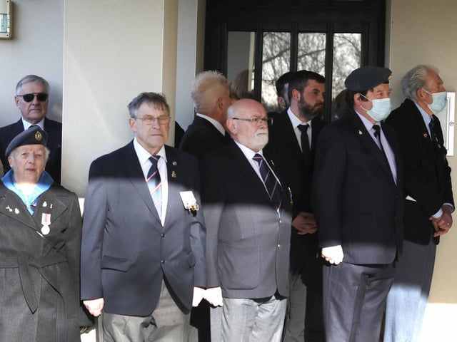 Friends formed a guard of honour outside the Edgar Newman Chapel