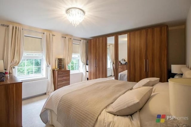 The master bedroom has its own contemporary ensuite with Jacuzzi bath and separate shower. Picture: PSP Homes.