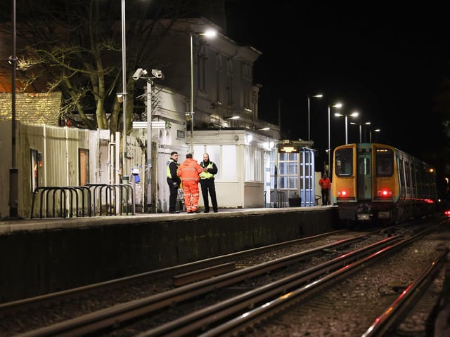 Emergency services respond to incident at West Worthing Station. Photo: Eddie Mitchell