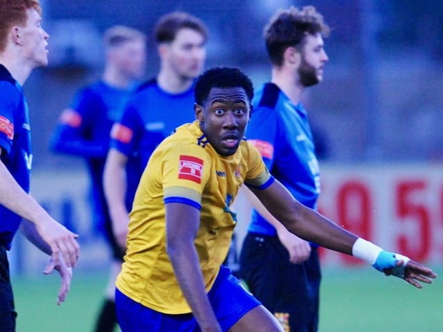 Action and goal celebrations from Lancing's win over Three Bridges / Picture: Stephen Goodger